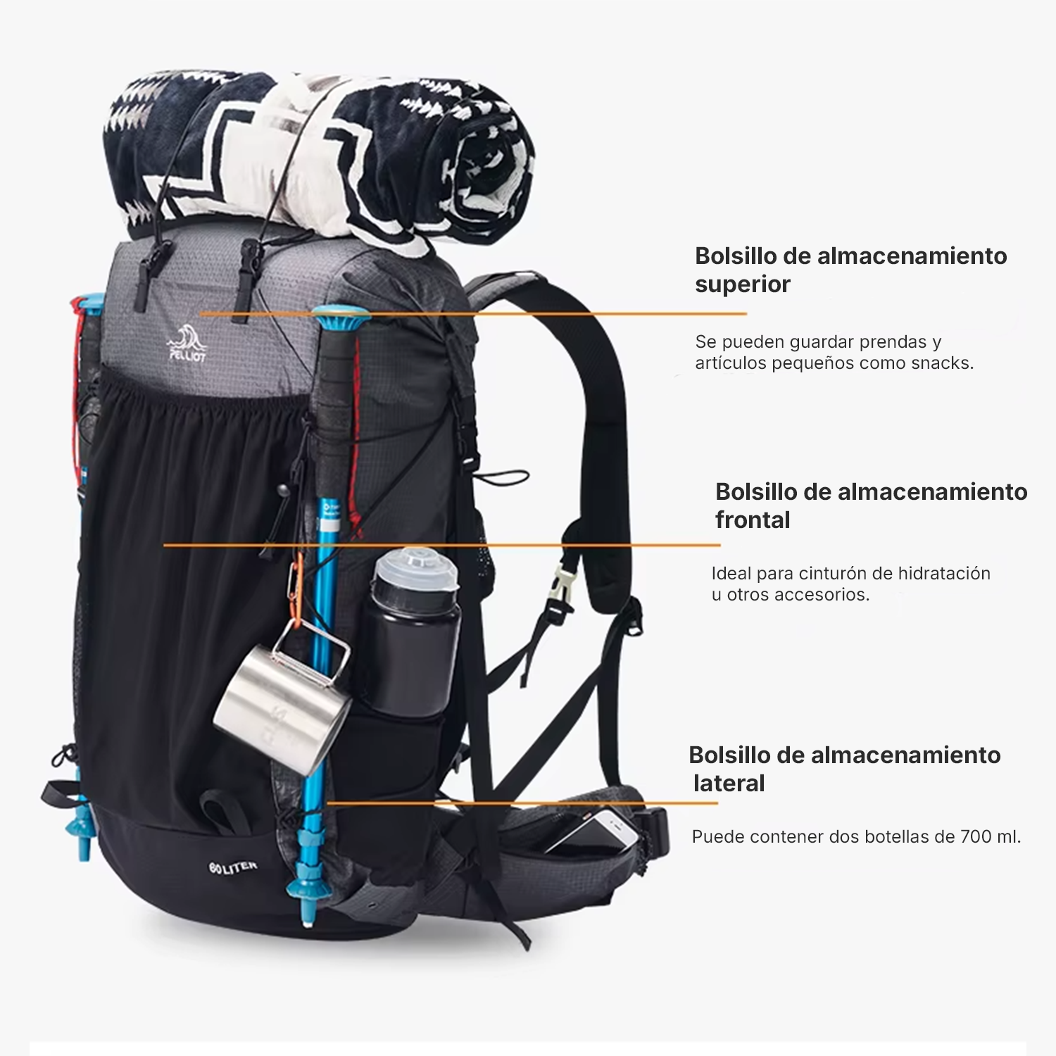 PELLIOT - Mochila técnica 40L/60L