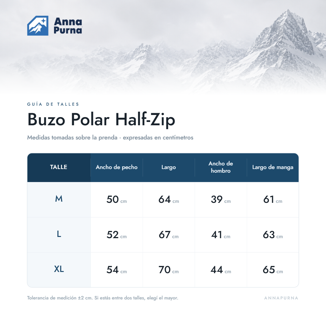 Buzo Polar Half-Zip 200-265g - Cuello Alto