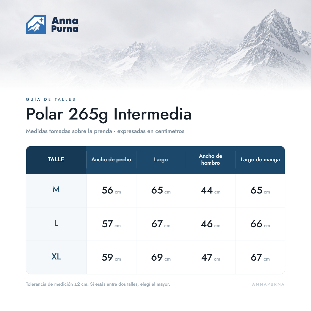 Campera Polar 265g - Capa Intermedia o Uso Solo